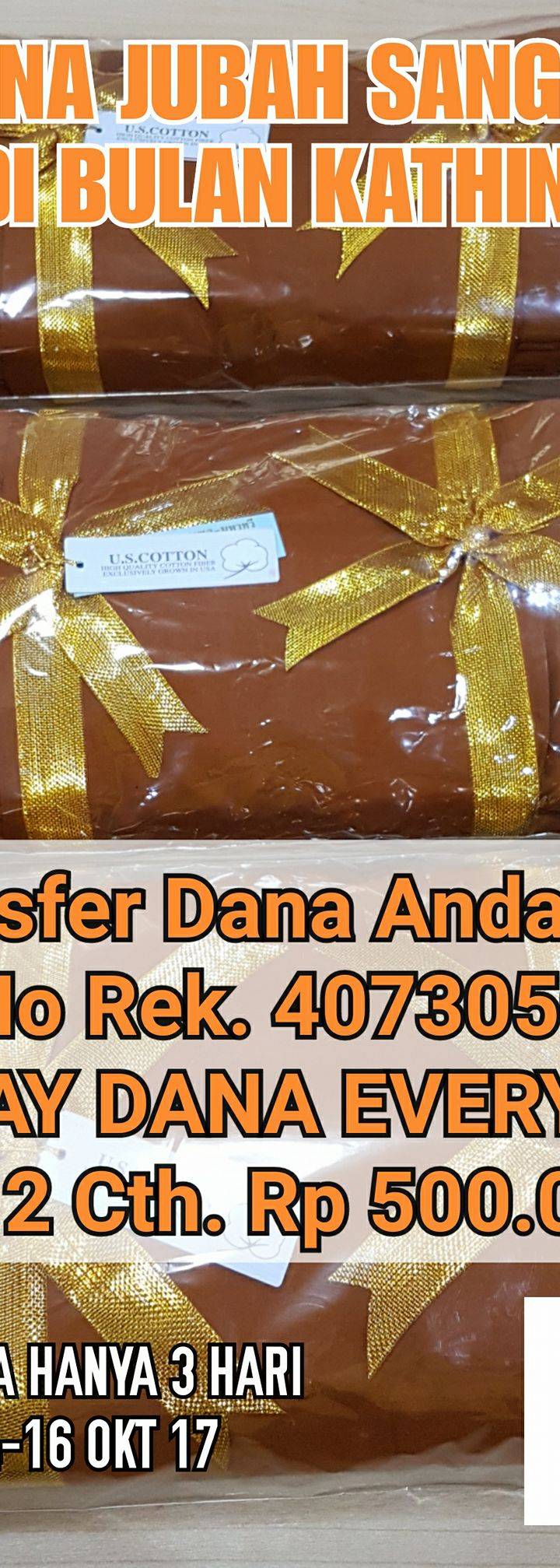 Foto program Dana 5 Jubah Lengkap kepada Sangha