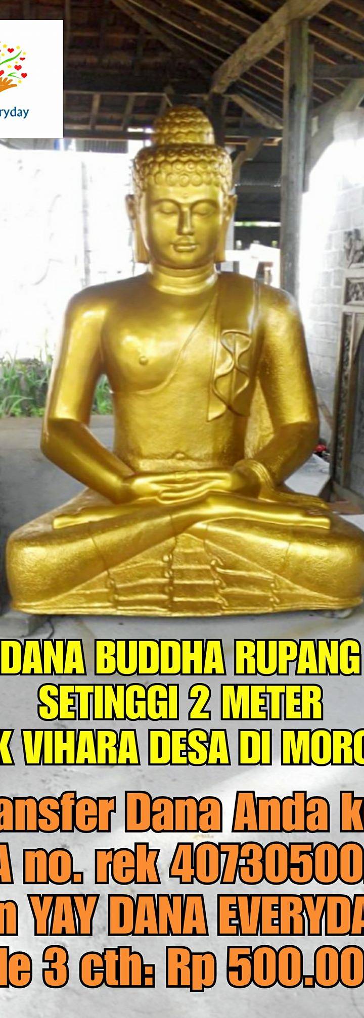 Foto program Dana Buddha Rupang setinggi 2 meter untuk vihara di desa