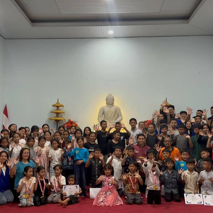 Foto program Dana Sukha (Kebahagiaan) untuk 80 Anak Sekolah Minggu 2026