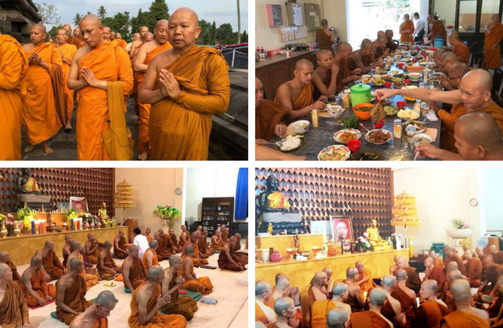 Foto program Dana Makan Kepada 100 Sangha di Acara Waisak Borobudur